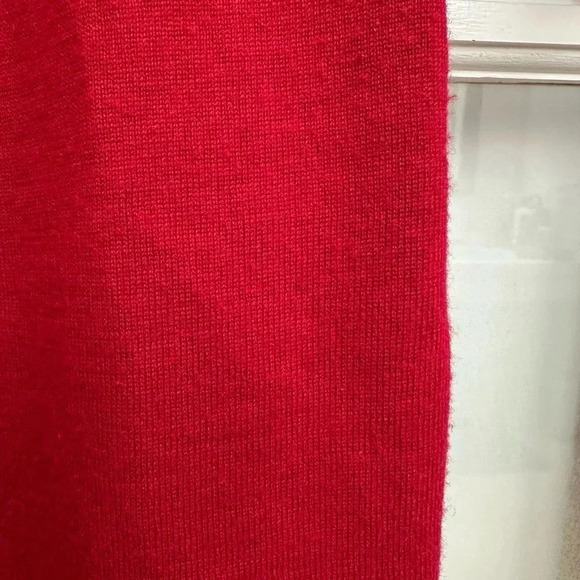 Cynthia Rowley Red Merino Wool Long Sleeve Fitted Sweater Dress Size XS - Picture 5 of 10